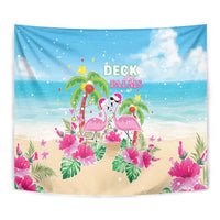 Hawaii Christmas Tapestry Deck The Palms Holiday Flamingos LT05 - Wonder Print Shop