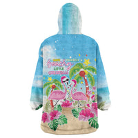 Hawaii Christmas Wearable Blanket Hoodie Deck The Palms Holiday Flamingos LT05 - Wonder Print Shop