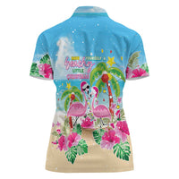 Hawaii Christmas Women Polo Shirt Deck The Palms Holiday Flamingos LT05 - Wonder Print Shop