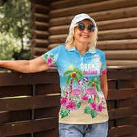 Hawaii Christmas Women Polo Shirt Deck The Palms Holiday Flamingos LT05 - Wonder Print Shop