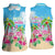 Hawaii Christmas Women Sleeveless Polo Shirt Deck The Palms Holiday Flamingos LT05 - Wonder Print Shop