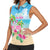 Hawaii Christmas Women Sleeveless Polo Shirt Deck The Palms Holiday Flamingos LT05 - Wonder Print Shop