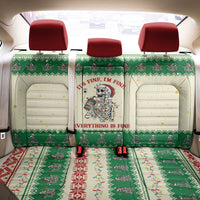 Funny Skeleton Christmas Back Car Seat Cover It's Fine I'm Fine Everything Is Fine - Wonder Print Shop