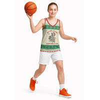 Funny Skeleton Christmas Basketball Jersey It's Fine I'm Fine Everything Is Fine - Wonder Print Shop
