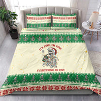 Funny Skeleton Christmas Bedding Set It's Fine I'm Fine Everything Is Fine - Wonder Print Shop