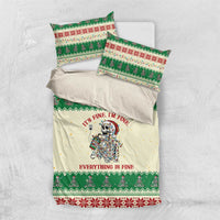 Funny Skeleton Christmas Bedding Set It's Fine I'm Fine Everything Is Fine - Wonder Print Shop