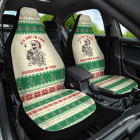 Funny Skeleton Christmas Car Seat Cover It's Fine I'm Fine Everything Is Fine - Wonder Print Shop
