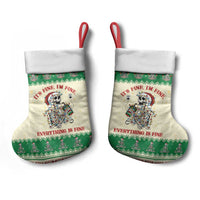 Funny Skeleton Christmas Stocking It's Fine I'm Fine Everything Is Fine - Wonder Print Shop