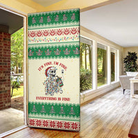 Funny Skeleton Christmas Door Cover It's Fine I'm Fine Everything Is Fine - Wonder Print Shop