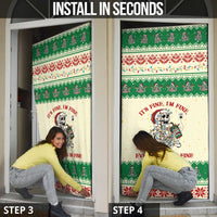 Funny Skeleton Christmas Door Cover It's Fine I'm Fine Everything Is Fine - Wonder Print Shop