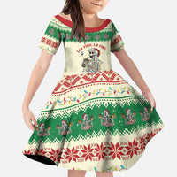 Funny Skeleton Christmas Family Matching Off Shoulder Short Dress and Hawaiian Shirt It's Fine I'm Fine Everything Is Fine - Wonder Print Shop