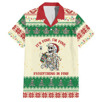 Funny Skeleton Christmas Family Matching Summer Maxi Dress and Hawaiian Shirt It's Fine I'm Fine Everything Is Fine - Wonder Print Shop