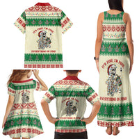 Funny Skeleton Christmas Family Matching Tank Maxi Dress and Hawaiian Shirt It's Fine I'm Fine Everything Is Fine - Wonder Print Shop