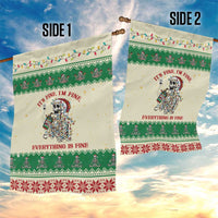 Funny Skeleton Christmas Garden Flag It's Fine I'm Fine Everything Is Fine - Wonder Print Shop