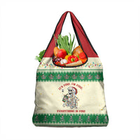 Funny Skeleton Christmas Grocery Bag It's Fine I'm Fine Everything Is Fine - Wonder Print Shop