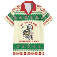 Funny Skeleton Christmas Hawaiian Shirt It's Fine I'm Fine Everything Is Fine - Wonder Print Shop