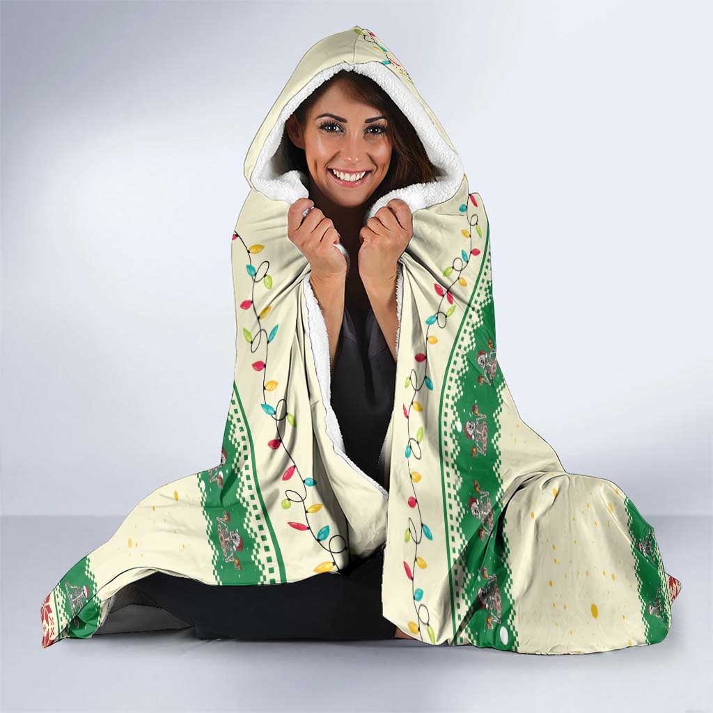 Funny Skeleton Christmas Hooded Blanket It's Fine I'm Fine Everything Is Fine - Wonder Print Shop