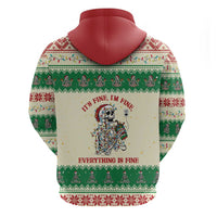 Funny Skeleton Christmas Hoodie It's Fine I'm Fine Everything Is Fine - Wonder Print Shop