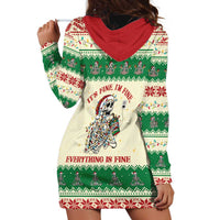 Funny Skeleton Christmas Hoodie Dress It's Fine I'm Fine Everything Is Fine - Wonder Print Shop