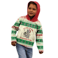 Funny Skeleton Christmas Kid Hoodie It's Fine I'm Fine Everything Is Fine - Wonder Print Shop
