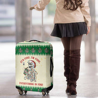 Funny Skeleton Christmas Luggage Cover It's Fine I'm Fine Everything Is Fine - Wonder Print Shop