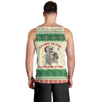 Funny Skeleton Christmas Men Tank Top It's Fine I'm Fine Everything Is Fine - Wonder Print Shop