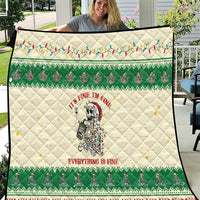Funny Skeleton Christmas Quilt It's Fine I'm Fine Everything Is Fine - Wonder Print Shop