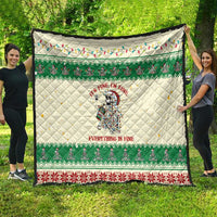 Funny Skeleton Christmas Quilt It's Fine I'm Fine Everything Is Fine - Wonder Print Shop