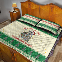 Funny Skeleton Christmas Quilt Bed Set It's Fine I'm Fine Everything Is Fine - Wonder Print Shop