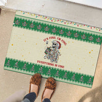 Funny Skeleton Christmas Rubber Doormat It's Fine I'm Fine Everything Is Fine - Wonder Print Shop