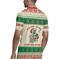 Funny Skeleton Christmas Rugby Jersey It's Fine I'm Fine Everything Is Fine - Wonder Print Shop