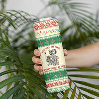 Funny Skeleton Christmas Skinny Tumbler It's Fine I'm Fine Everything Is Fine - Wonder Print Shop