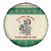 Funny Skeleton Christmas Spare Tire Cover It's Fine I'm Fine Everything Is Fine - Wonder Print Shop