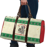 Funny Skeleton Christmas Travel Bag It's Fine I'm Fine Everything Is Fine - Wonder Print Shop
