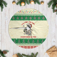 Funny Skeleton Christmas Tree Skirt It's Fine I'm Fine Everything Is Fine - Wonder Print Shop