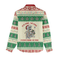 Funny Skeleton Christmas Women Casual Shirt It's Fine I'm Fine Everything Is Fine - Wonder Print Shop