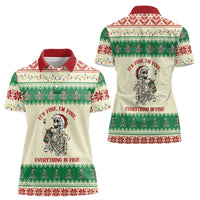 Funny Skeleton Christmas Women Polo Shirt It's Fine I'm Fine Everything Is Fine - Wonder Print Shop