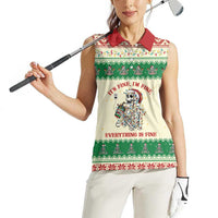 Funny Skeleton Christmas Women Sleeveless Polo Shirt It's Fine I'm Fine Everything Is Fine - Wonder Print Shop