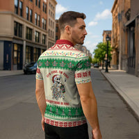 Funny Skeleton Christmas Zipper Polo Shirt It's Fine I'm Fine Everything Is Fine - Wonder Print Shop