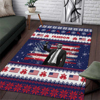 Freedom Charlie Kirk Tribute Christmas Area Rug American Flag - Wonder Print Shop