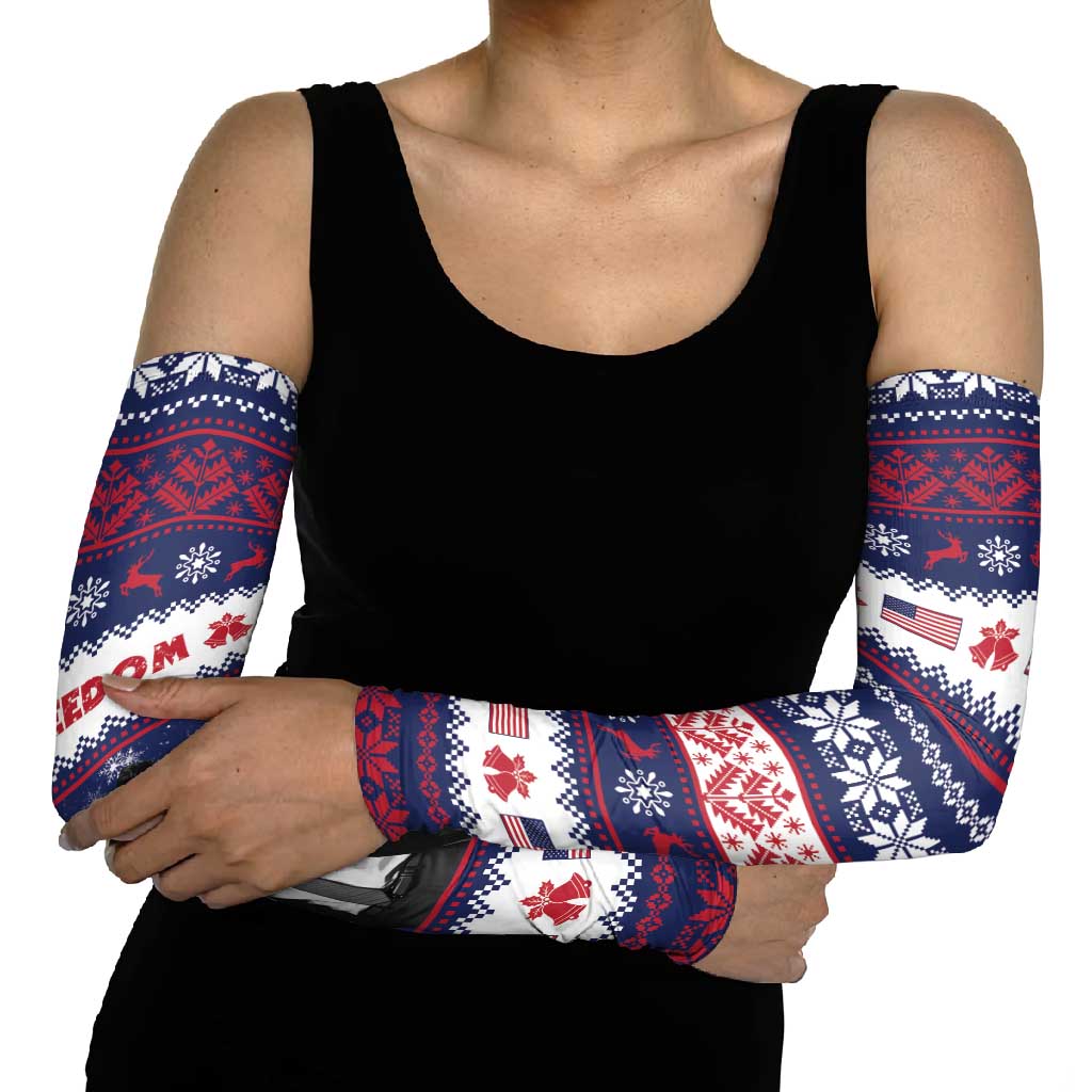 Freedom Charlie Kirk Tribute Christmas Arm Sleeves American Flag - Wonder Print Shop