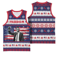 Freedom Charlie Kirk Tribute Christmas Basketball Jersey American Flag - Wonder Print Shop