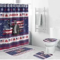 Freedom Charlie Kirk Tribute Christmas Bathroom Set American Flag - Wonder Print Shop