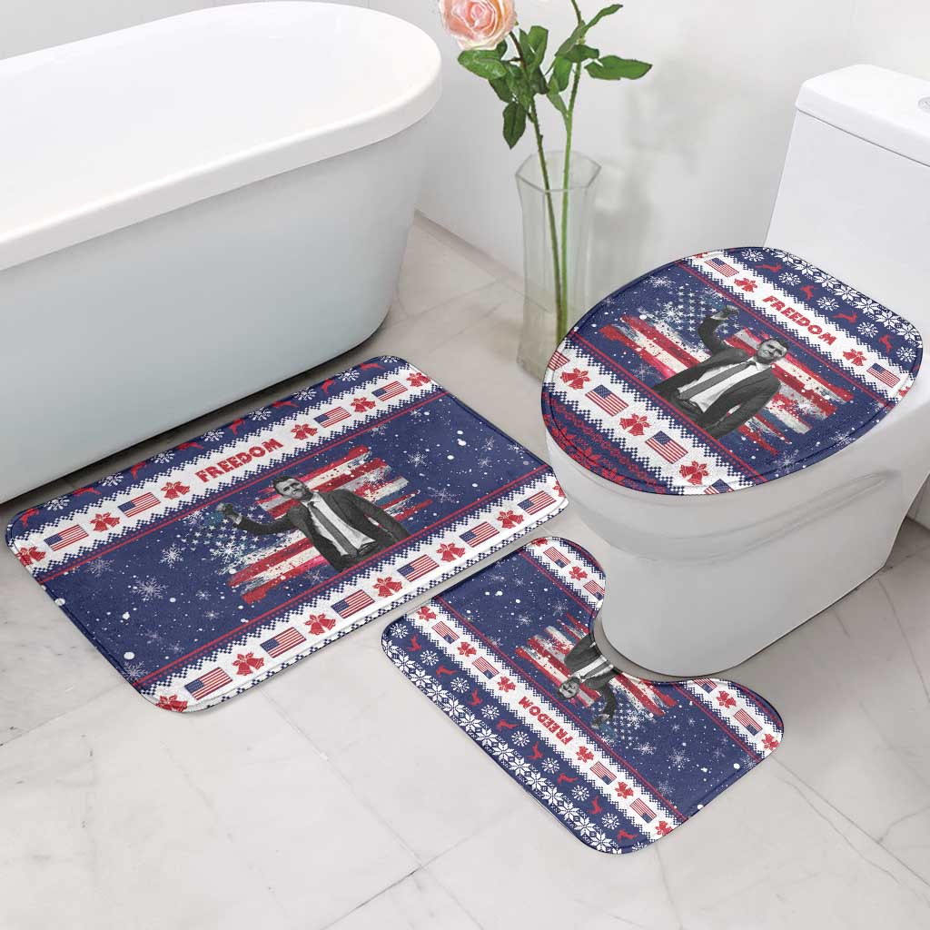 Freedom Charlie Kirk Tribute Christmas Bathroom Set American Flag - Wonder Print Shop