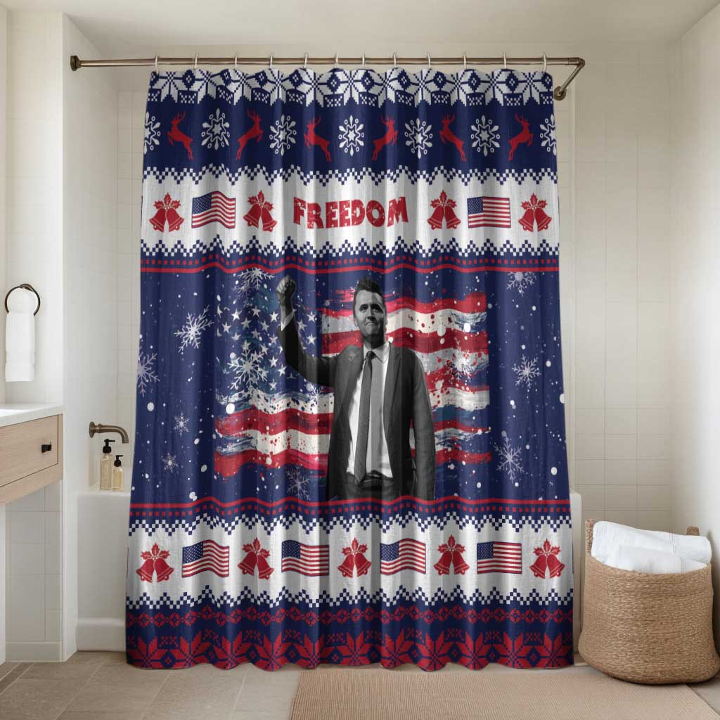 Freedom Charlie Kirk Tribute Christmas Bathroom Set American Flag - Wonder Print Shop