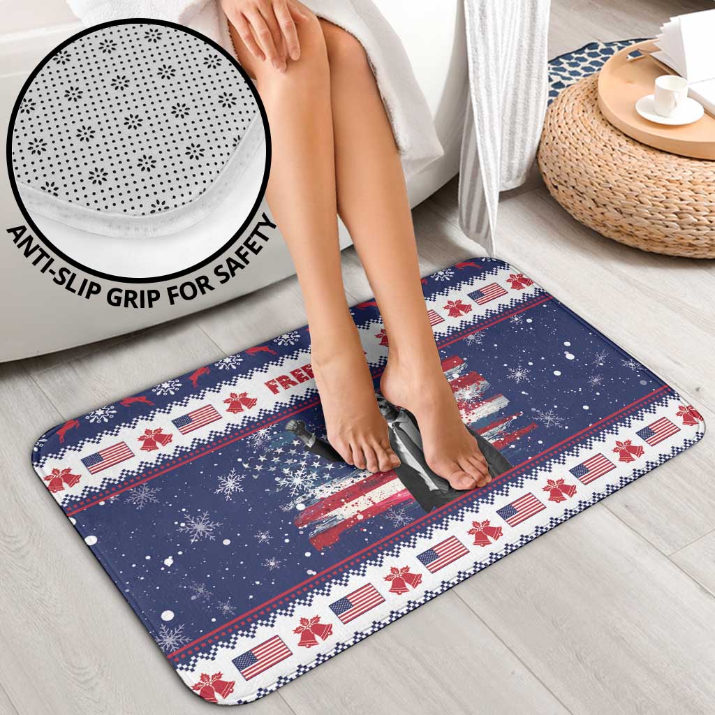 Freedom Charlie Kirk Tribute Christmas Bathroom Set American Flag - Wonder Print Shop