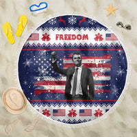 Freedom Charlie Kirk Tribute Christmas Beach Blanket American Flag - Wonder Print Shop