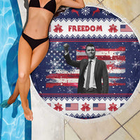 Freedom Charlie Kirk Tribute Christmas Beach Blanket American Flag - Wonder Print Shop