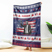 Freedom Charlie Kirk Tribute Christmas Blanket American Flag - Wonder Print Shop