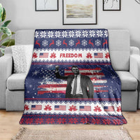 Freedom Charlie Kirk Tribute Christmas Blanket American Flag - Wonder Print Shop